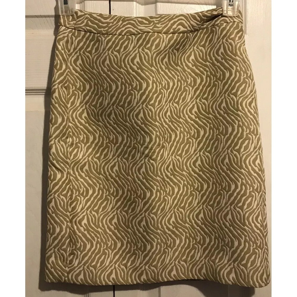 Banana Republic Size 0 Tan White Pencil Skirt Waist 27 Inches